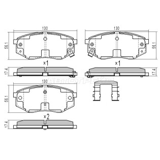 Колодки тормозные перед HYUNDAI SONATA YF 15 10-/IX 20 10- SAT