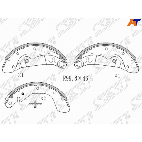 Колодки тормозные зад DAEWOO NEXIA 12- SAT