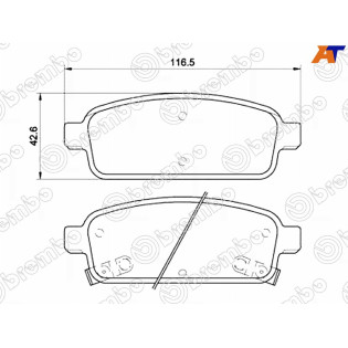 Колодки тормозные задн CHEVROLET CRUZE 1,6/1,8 09- BREMBO