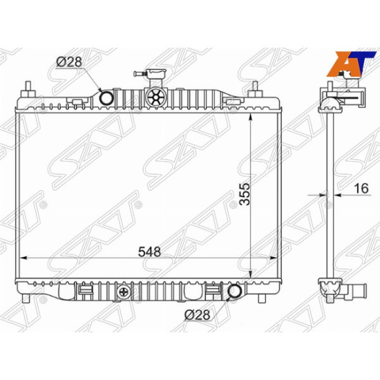 Радиатор FORD FIESTA 09- SAT