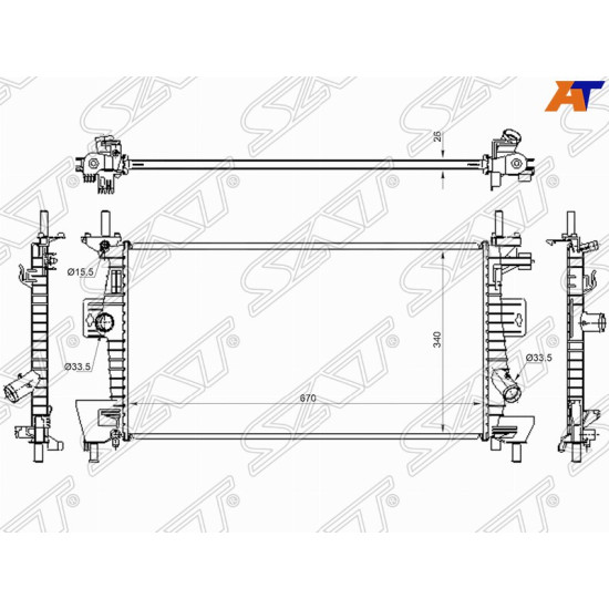 Радиатор FORD FOCUS III 1.6/1.8/2.0  11- SAT