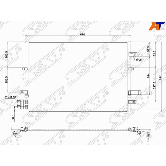 Радиатор кондиционера FORD MONDEO 00-07 SAT