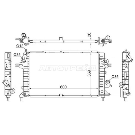 Радиатор OPEL ASTRA H 1.3TD/1.7TD/1.9TD 2004-2005 SAT