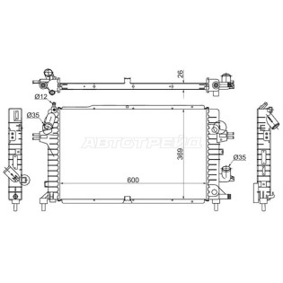 Радиатор OPEL ASTRA H 1.3TD/1.7TD/1.9TD 2005-2010 // OPEL ZAFIRA B 1.7TD/1.9TD  20 SAT