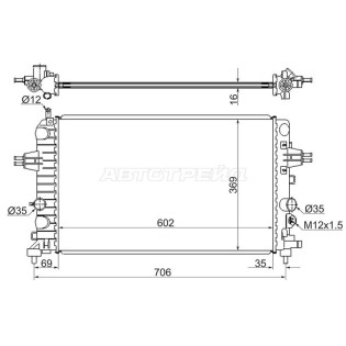 Радиатор OPEL ASTRA H 1.6/1.8 2004-2010 /ZAFIRA B 1.6/1.8  2005- SAT