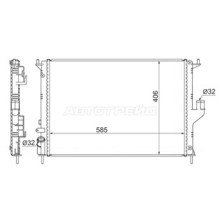 Радиатор RENAULT LOGAN/SANDERO 1.4/1.6 с кондиционером 08-/RENAULT DUSTER 1.6/2.0 без AC/LADA LARGUS SAT