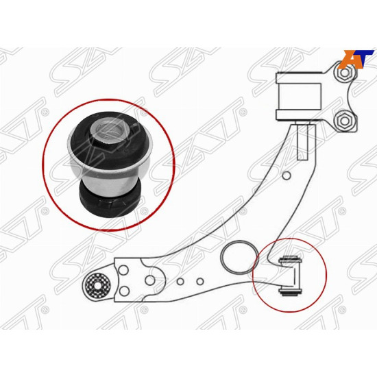 Сайлентблок передн переднего нижнего рычага FORD FOCUS III/C-MAX II 2010- SAT