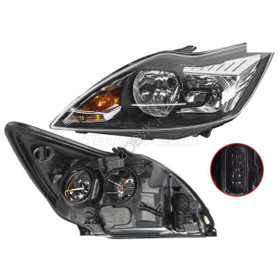 Фара FORD FOCUS II 08-11 лев черная с электрокоректором DEPO