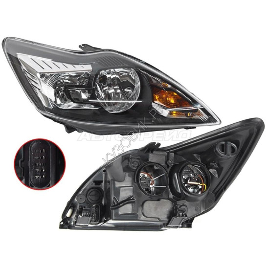 Фара FORD FOCUS II 08-11 прав черная с электрокоректором DEPO